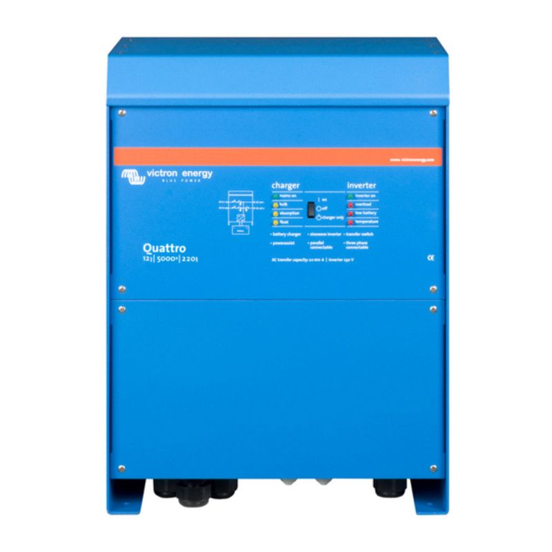 Инвертор гибридный Victron Energy Quattro 12/5000/220-100/100 (5 кВА/4 кВт, 1 фаза, без MPPT)